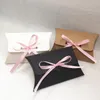 50pcs/lot Kraft Paper 12.5x8x2.5cm Pillow Gift Box Wedding Party Favors Candy Boxes With Pin jllRgC