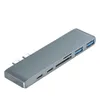 6ポート6 in 1タイプC USBハブフォーマックブックAir Mac Book Pro with SD/TD/PD/2 USB 3.0