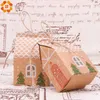 Noel Hediye Sarma Kraft Kağıt El Kutusu Pişirme Çanta Şeker Aperatif Gıda Çay Karton Nougat Bisküvi Kutusu Custom Made