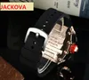 męskie automatyczne zegarki z dużymi diamentami miękkie silikonowe gumowe wielofunkcyjne zegarki na rękę fabryka montre de luxe