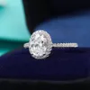 S925 Silver Harmony Band Ring Solste avec une forme ovale et un diamant pour les femmes de bijourie de mariage ont un sac de velet PS36141109509