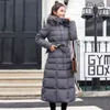 X-Long Mashrival Fashion Slim Women Winter Kurtka Bawełniana ciepłe zagęszcza damskie płaszcz Long Płaszcze Parka damskie kurtki 211120