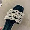 Tofflor Summer Women Pearl Decoration Sandaler Casual Flat Solid Color Outside Wing Female Shoes 2021 VC004