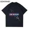 Tshirt Streetwear Mains Pêche Imprimer T-shirts Chemises Hip Hop Harajuku Mode Coton Lâche Casual T-Shirts À Manches Courtes Tops 210602