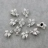 Flying Fat Bee insecte alliage de métal gros trou perles 11x15x8.2mm entretoises en argent tibétain pour bracelet à breloques européen L1319 95pcs / lot