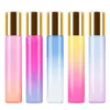 Glass Spray Bottle 100pcs 10ml Gradient Color Stainless Steel Roller Ball Perfume Bottles Portable Travel Container Refillable Empty Bottling