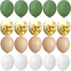 Décoration de fête 20 PCS 10 pouces Ballon Kit Rétro Vert Blanc Or Boules Pour Anniversaire De Mariage Anniversaire Jungle D'été Décor Maison Fournitures