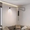 black swing arm wall lamp