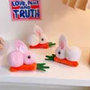 Tridimensionale Furry Rabbit Ear Carota Clips Fur Pom Hairpins For Girls Baby Cute 3D Accessori per capelli in peluche