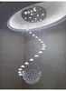 Modern chandelier duplex building stairwell lamp villa loft simple and creative Nordic Spin long crystal lustre