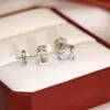 C legers diamantörhänge Högkvalitativ stift lyxmärke 18 K förgyllda nitar för kvinnligt märkeﾠdesign nysäljande diamant utsökt present 925 silver 5A örhängen