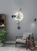 Relojes de pared Moda creativa Mute LED Retroiluminación Reloj Sala de estar Ambiente minimalista moderno Dormitorio
