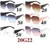 2021 übergroße Sonnenbrille Frauen Einteilige Linse Neue Mode Randlose Sonnenbrille Für Weibliche UV400 Schwarz Rosa Oculos Männer Marke Sonnenbrille 10PCS