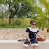 Summer Arrival Girls Fashion Dot 2 Pieces Suit Top+pants Kids Korean Design Sets Girl Clothes 210528