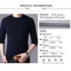 BROWON Brand Men Autumn Sweater Men's Long Sleeve O-Neck Slims Sweater Male Solid Color Business White Sweater Oversize M-4XL 211102