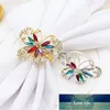 10pcs El Spring Color Butterfly Napkin Buckle Alloy Diamond Ring Rings Factory price expert design Quality Latest Style Original Status