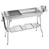 High Quality BBQ Charcoal Grill Portable Foldable Stainless Steel Barbecue Stove Shelf for Outdoor Garden Family Party WLL786