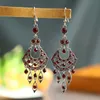 Jewelry earrings Dangle & Chandelier New retro ethnic fan-shaped multi-layer Chinese style long women's
