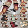 Женщины тапочки мода пляж густые нижние тапочки платформы женская обувь алфавит леди сандалии кожаные тапочки высокие каблуки большой размер 20 wt13 #