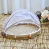 Food Serving Tent Basket Fruit Vegetable Bread Cover Storage Container Outdoor Picnic Mesh Dustpan 210609