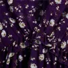 Za elegancki kwiatowy druk fioletowy mini sukienka kobiety z długim rękawem Wzburzyć elastyczna talia vintage Ruched sukienki podszewka Vestido 210602