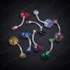 Navel Ring Acrylicベリーピアスステンレス鋼ベリーボタンリングバーオムブリゴセクシースタッド女性ボディジュエリーギフト