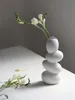 Creative White Egg Shape Flower Vaas Keramische Decoratieve Art Filler Tabletop Container Nordic Thuiskantoor Collectibles Decor 210610