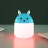 공기 가습기 300ml 귀여운 토끼 울트라 - 침묵의 USB 아로마 에센셜 룸 자동차 LED 야간 램프 공기 청정기 안개 제조 업체 청정기