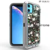 3 in 1 Glitter Liquid Quicksand Custodie Bling Crystal Robot Defender Cover per iPhone 12 11 Pro XS Max XR X 8 S20 S10Lite Plus