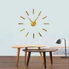3D Big Acrylique Effet Miroir Horloge Murale Simple Design Mur Art Décoratif Quartz Silencieux Balayage Moderne Grande Horloge Mains Montre Murale 210309