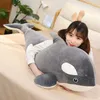 1PC Whale Plush Toys Sleeping Pillow Travel Companion Toy Cute Stuffed Animal Fish 210728