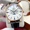 Patrimony Perpetual Calena 43175 A21J Automatic Mens Watch Moon Phase Rose Gold Black Dial Stick Markers Leahter Strap 시계 5 스타일 PureTIME01 E157B2