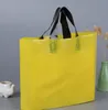 Anpassad logotyp Tryckta plastförpackning påsar med handtag, skräddarsydd plagg / kläder / presentförpackningspåse # 169