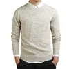 Grey Mens Sweater Casual Solid O-Neck Pullover Sweater Men Clothes Autumn Pull Homme OverSize Thin Sweater Knitted Coat 210601