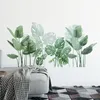 Adesivos de parede Folhas verdes para casa sala de estar sala de estar plantas tropicais adesivo decalques porta murais de porta