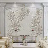 Custom wallpapers 3d new European style living room jewelry flowers TV background wall paper Papel de parede 3d murals