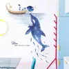 Creative Cartoon Sea Cat Dolphin Adesivi murali autoadesivi Decorazioni per camerette per bambini Adesivi per sfondo soggiorno Decorazioni per la casa 211112