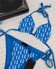 Moda Bayan Mayo Seksi Kızlar Mayo Tekstil Yaz Mayo Plaj Bikini Seti Mektup Desen Kadın Bodysuit Yüzmek Giyim