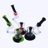 현미경 디자인 Glas Bong 14mm 그릇 8 "미니 봉지 연기 파이프 필터 버블 러 실리콘 물 파이프와 함께 선물 상자 포장