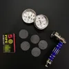 Metallpfeifen-Set, Tasche, Metallbox-Set, farbige 70-mm-Rauchpfeifen mit Gewinde und Sieben, Grinder Mesh