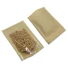 Storage Bags 150Pcs/Lot Clear Brown Kraft Paper Plastic Bag Doypack Stand Up Pouch Zipper Reclosable Nuts Coffee Tea Packaging Pack