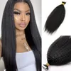 40pcs Kinky Straight Tape In Human Hair Extensions For Black Women Adhesive Invisible Coarse Yaki