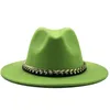 Breite Krempe Hüte Fedora für Frauen und Mannbankett Verschiedene Farbe Gentleman Atmosphärische Hut Wolle 100% der vier Jahreszeiten