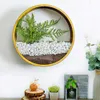 Modern Round Iron Wall Vase Home Living Room Restaurant Hanging Flower Pot Wall Decor Succulent Plant Planters Art Vases 210615