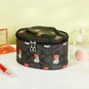 かわいいストロベリープリント女性化粧袋防水樽型ジッパートイレの袋の化粧品袋の美容箱旅行オーガナイザー