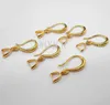 100PCS 18K Gold Smooth Irregular Circle Surface Women's Matte Ear Hook Earrings Blank Base DIY Jewelry Making Result Accessory