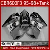 Bodywork +Tank For HONDA CBR600F3 600CC 600FS 95-98 Grey black Body 64No.160 CBR 600 600F3 CBR600 F3 FS CC 1995 1996 1997 1998 CBR600FS CBR600-F3 95 96 97 98 Fairing Kit