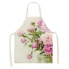 Förkläden rosa rosblomma mönster kök ärmlös bomullslinne haklappar 5365 cm hushållskvinnor städning av matlagning förkläde 464242503074
