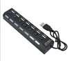 7 منفذ USB Hub مع التبديل المستقل Hub متعدد الصمام عالية السرعة USB 2.0 480Mbps على إيقاف تشغيل التبديل المحمولة USB الخائن مع التجزئة