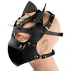 NXY Adult Toys Bdsm Fetish Leather Mask For Men Women Adjustable Cosplay Unisex Bondage Belt Restraints Slave Masks Couples Sex Toy 1201